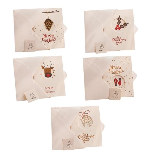 

greeting cards set of 3 christmas with envelopes stickers xmas elk postcards