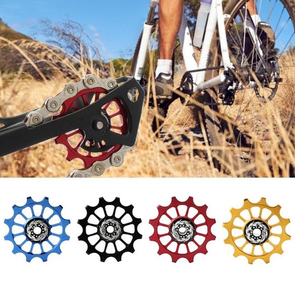 

bike heels & chainwheels 1pcs bicycle steel bearing derailleur 12t mountain road rear pulley roller idler wheel parts