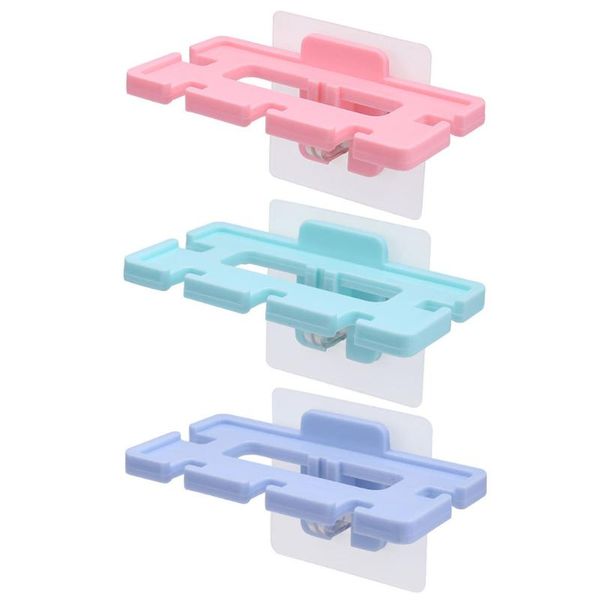 

bath accessory set 3pcs toothbrush holder creative suction organizer wall mounted for bathroom (random color)