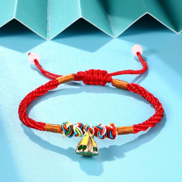 

link, chain fashion colorful rope natal year bracelet thread hand-woven lotus red, Black
