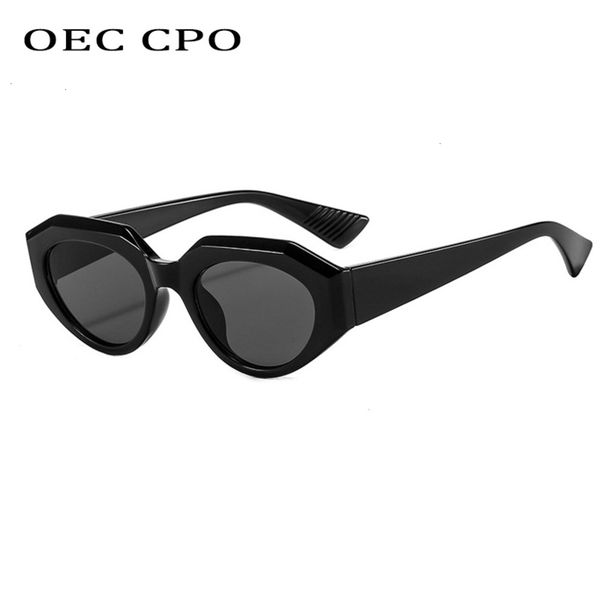 

sunglasses oec cpo mode punk ovale women vintage eye sunglasses men steampunk luipaard oranje glass uv400 eyewear o771, Black