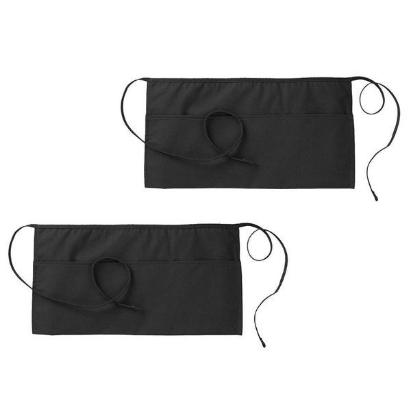 

aprons 2pcs practical waiter half-length cooking (black)