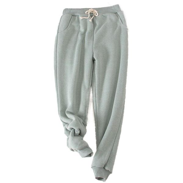 

saimishi plus size sweatpants 2021 spring winter thick fleece trousers casual women long pants solid female harem women's & capris, Black;white