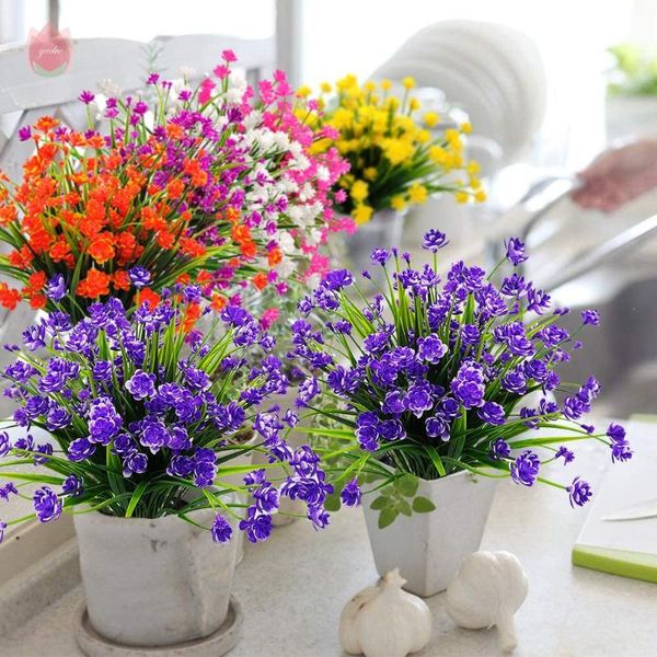 

decorative flowers & wreaths 1pc 40cm artificial flower fake plant rose gypsophila potted diy home wedding party decoration year 2022 decor
