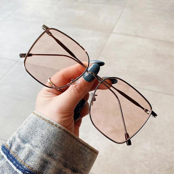 

sunglasses high qulity square men metal 2021 fashion shades driving glasses women's luxury sun female thin frame eyewear, White;black