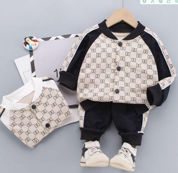 Baby Boy Roupas Conjuntos Outono Casual Roupas Suits Terno Criança Sué Sueter + Calças Esportivas Primavera Miúdos Ternos, Para 9m-5T
