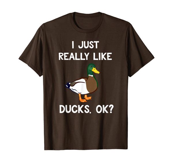 

funny duck gift for duck lovers i just really like ducks ok t-shirt, White;black
