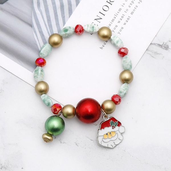 

beaded, strands 2021 christmas bracelet charms jewelry colorful snowflake tree pendent beads for kids wholesale gift trend, Black