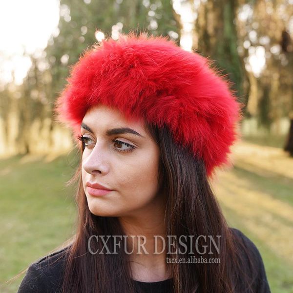 

scarves cx-e-15b knitted women fur headband real elastic hair scarf, Blue;gray