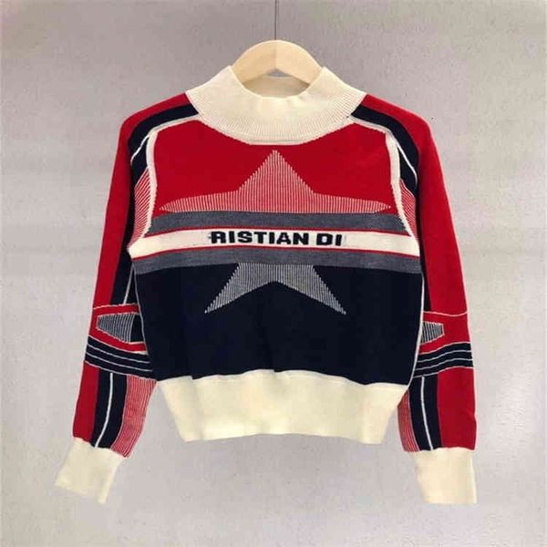 

apparel women's knits tees cardigan sweater women lapel round neck pullover casual five-pointed star embroidery, White