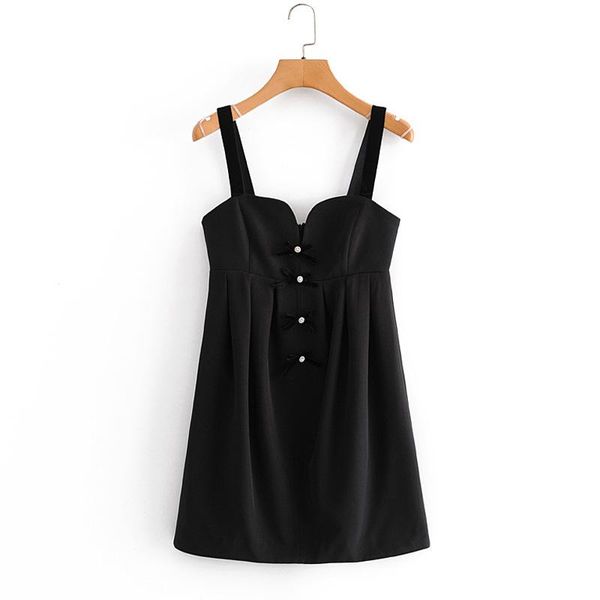 

summer women sweet mini dress sleeveless buttons spaghetti strap street dresses female fashion elegant clothing casual, Black;gray