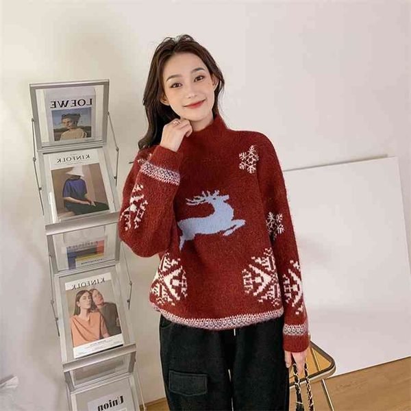 

pullover women o-neck sweater autumn winter warm soft knitted femme jumper cashmere cloths 210427, White;black