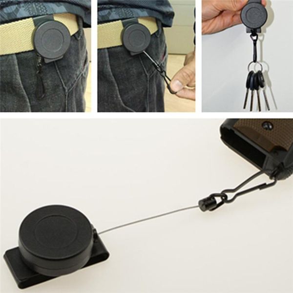 

cords, slings and webbing steel wire rope elastic keychain outdoor safety buckle carabiner climing sporty retractable alarm key ring anti lo