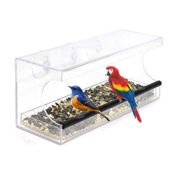 

other bird supplies window feeder clear acrylic parrot feed cage with 3 suction cups & drain holes hanging feeding