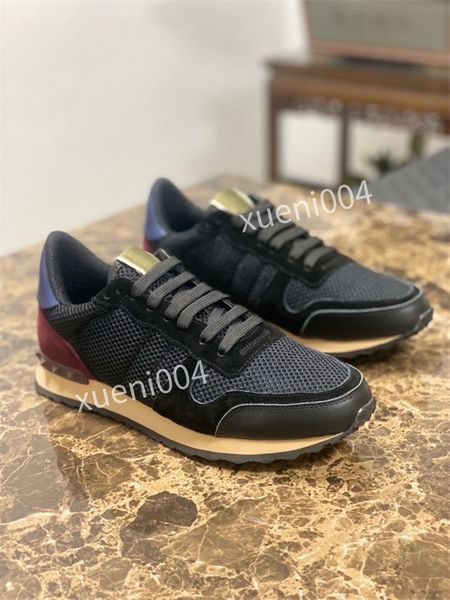 

2020 new style b22 men's casual shoes fashion women's french valentinoes designer brand casual shoes 39-46, Black