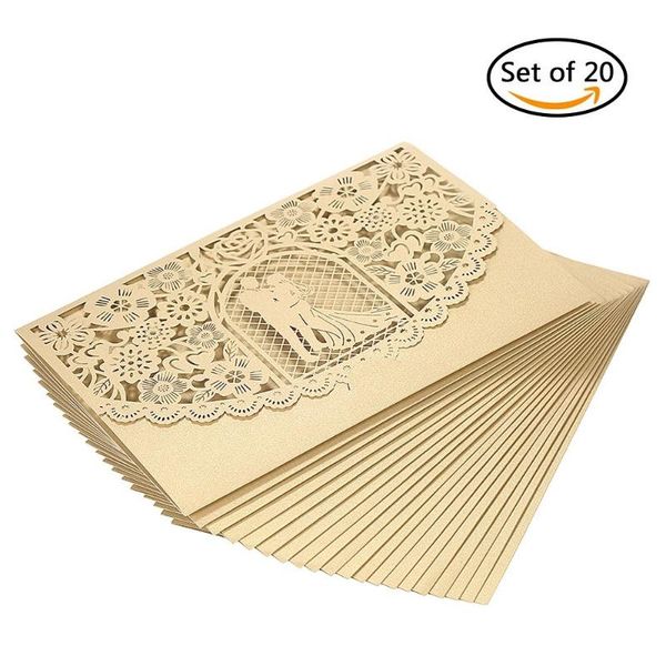 

greeting cards wedding invitation card cover pearl paper laser cut bridal bridegroom pattern anniversary supplies