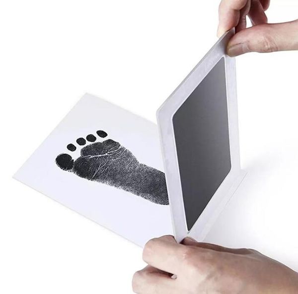 Branco preto azul seguro não-tóxico bebê pegadas ferramentas de artesanato handprint sem toque pele inkless tinta pads kits para 0-6 meses recém-nascido pata de estimação pata imprime souvenir