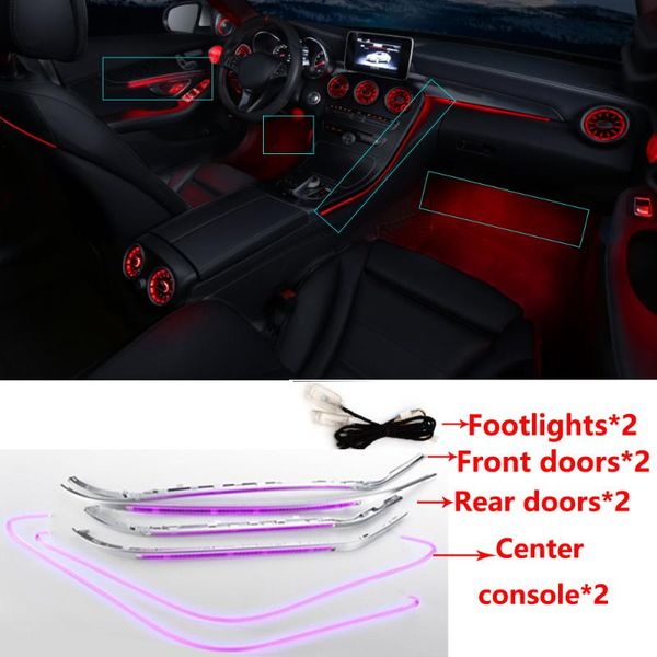 

interior&external lights advanced ambient light doors led strip footlight neon footwell 64 colors rgb atmosphere for w205 x253 2014-202