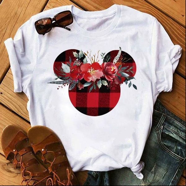 

harajuku women t shirt casual graphic tees fashion summer short sleeve tee shirts micky mouse femme, White