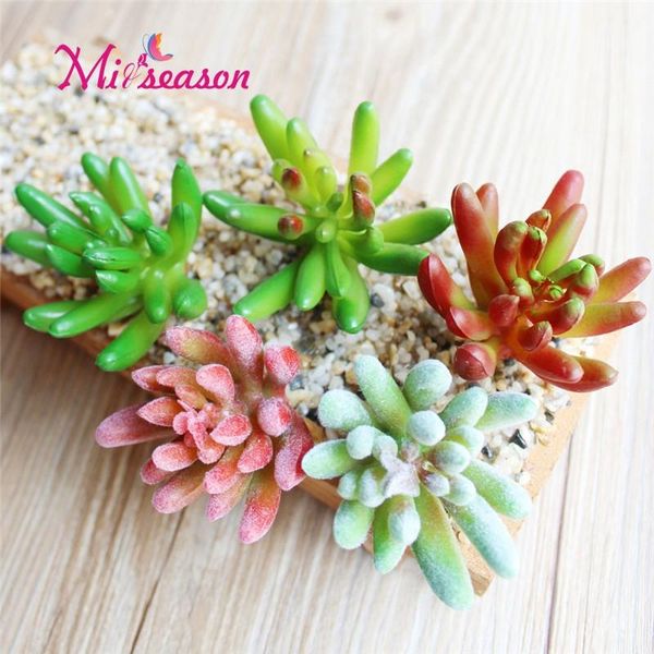 

1pcs artificial succulents sempervivum plants for home garden decor mini potted faux succulent decorative fake plant flowers & wreaths