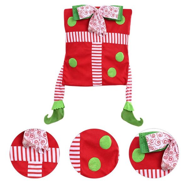 

chair covers 1pc christmas decorative cover elf slipcover gift box