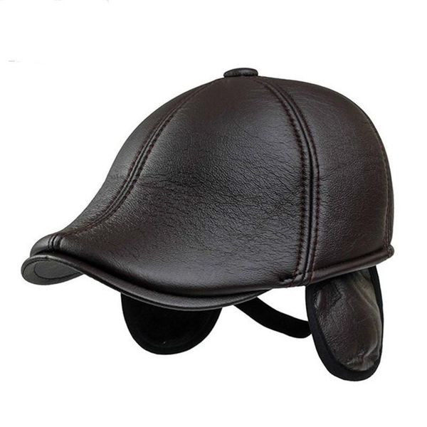 

visors autumn and winter man hats peaked cap earmuffs keep warm the elderly hat old, Blue;gray