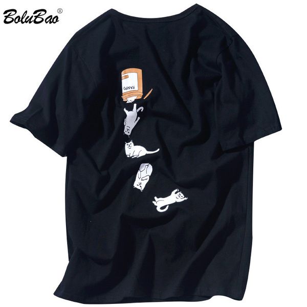 

bolubao men fashion t-shirt summer men high street print casual t shirt short sleeve tee shirts male brand clothing 210518, White;black