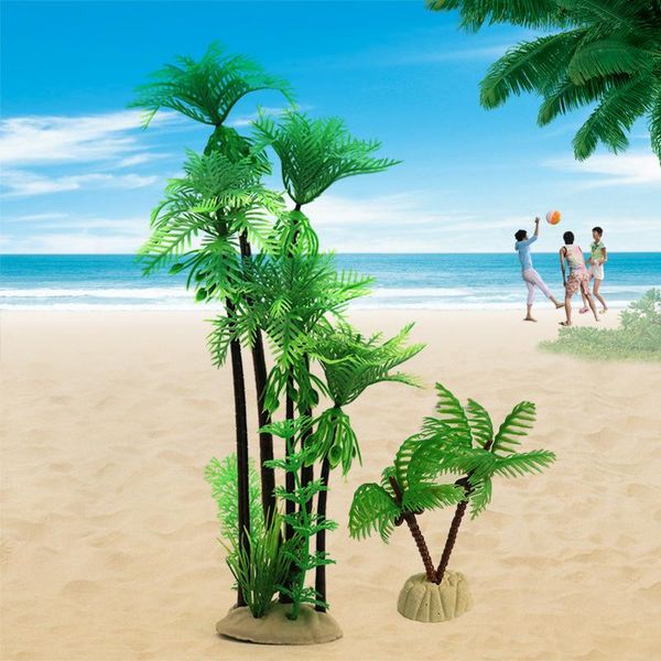 

fish tank landscaping decoration ornaments simulation coconut tree aquarium set fake water plants decorations