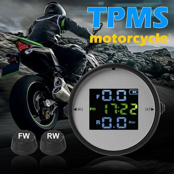 

motorcycle wheels & tires durable tire pressure monitoring portable lcd tpms tyre system with 2 external sensors