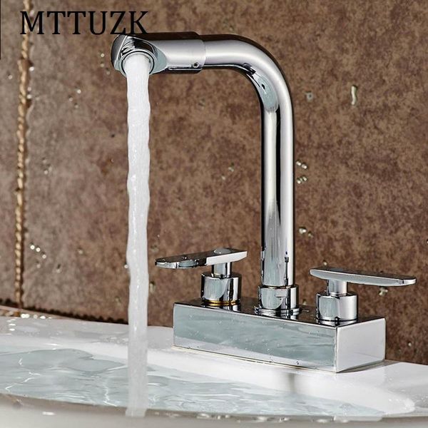 

bathroom sink faucets mttuzk chrome plated brass deck mounted dual handles hole cold mixer tap vessel basin faucet free