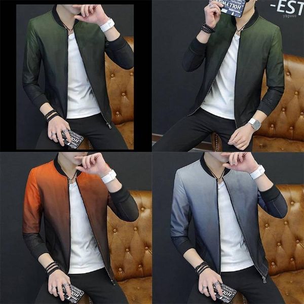 

jacket men's gradual casual round neck fashion short long sleeve jackets, Black;brown
