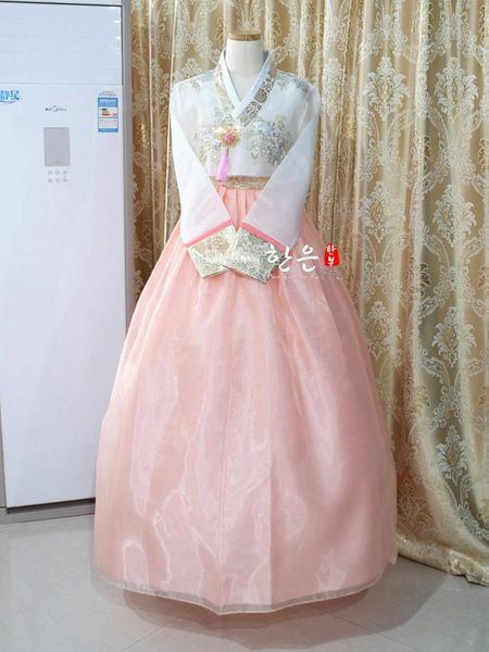 

korea imported fabric / improved hanbok stage fine ethnic clothing, Red