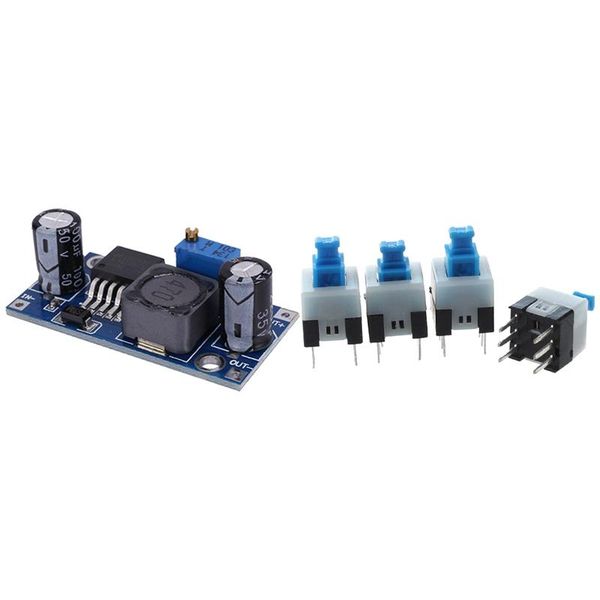 

smart home control 55pcs 6 pin dpdt self-locking power mini push button switches & 1 pcs converter step down electronic pcb board module