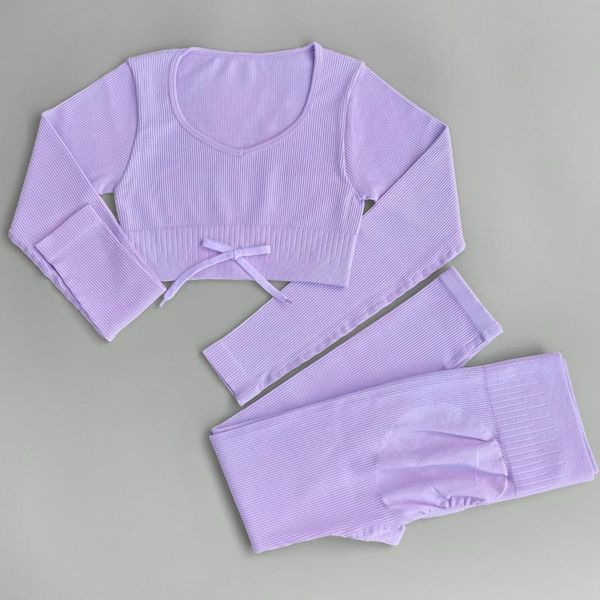 

yoga outfit women sportswear set workout clothes athletic wear sports gym high waist legging seamless fitness bra long sleeve suit