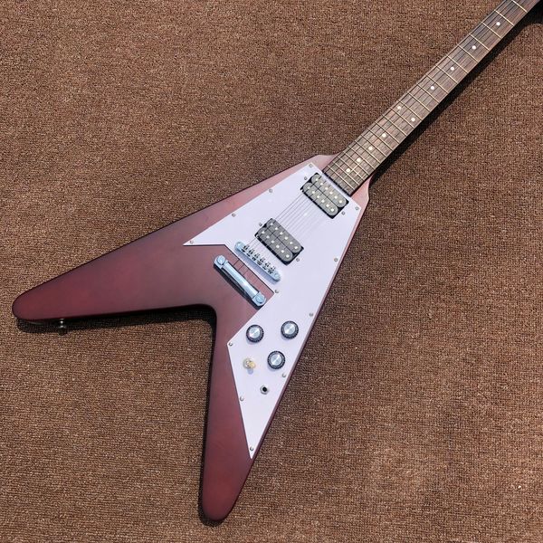 

special shaped electric guitar,rosewood fingerboard,mahogany body,matte red