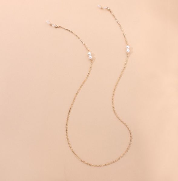 

european and american fashion pearl glasses chain temperament simple metal accessories