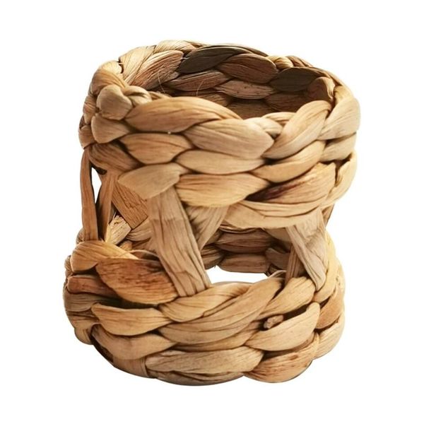 

napkin rings set of 6 woven water hyacinth napkins holder for dinner table decoration farmhouse wedding party supplies