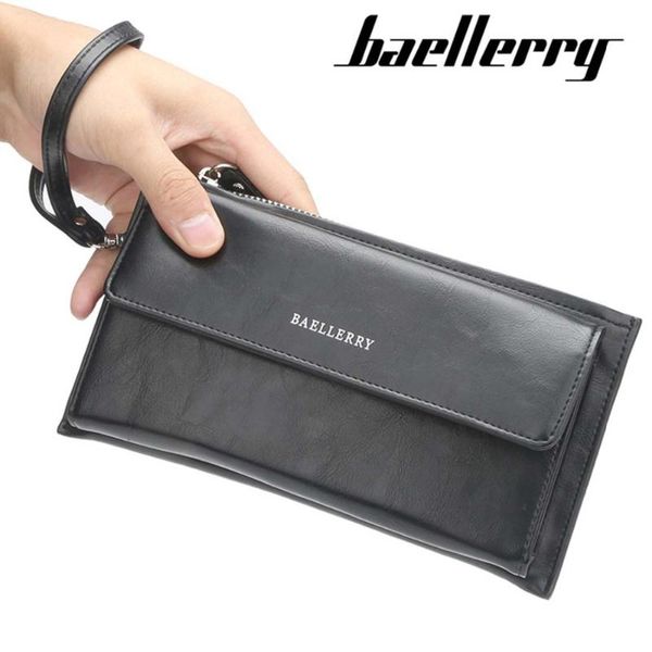 

wallets 2021 design men wallet large capacity long business pu leather phone pocket card holder brand male, Red;black