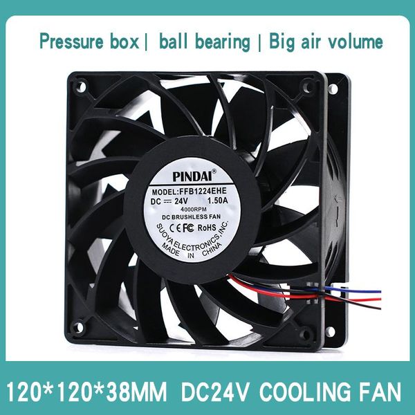 

supercharged ffb1224ehe/she/vhe 24v 0.84a/1.20a/1.50a 12038 12cm large air volume roo double ball bearings cooling fan fans & coolings