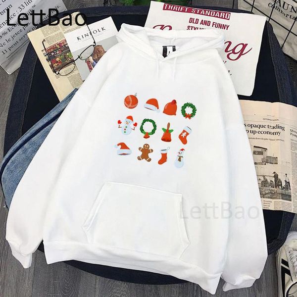 

women's hoodies & sweatshirts hipster women christmas snowman sock santa claus aesthetic korean style ulzzang 90s, Black