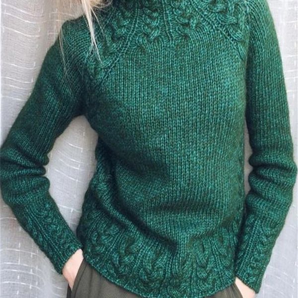 

women's solid color jacquard sweater knitted, White;black