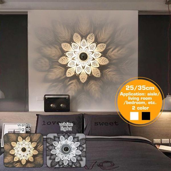 

wall lamp modern flower shadow ceiling lights for living room bedroom led sconce art home decor lighting fixtures