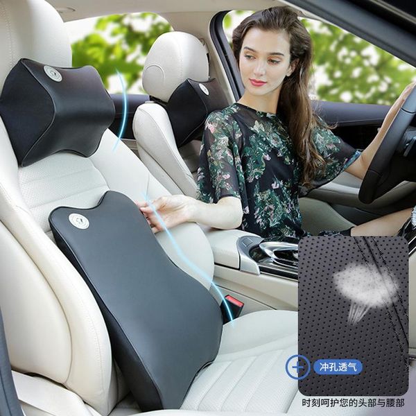 

seat cushions latex cervical spine pillow automotive universal waist cushion protects and lumbar leather headrest
