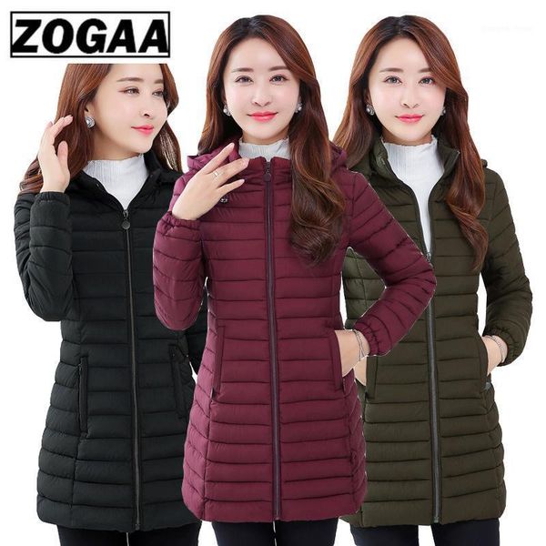 

women's down & parkas zogaa winter women warm hooded long coat slim fit outwear casual lightweight cotton parka lady jacket coats plus, Black