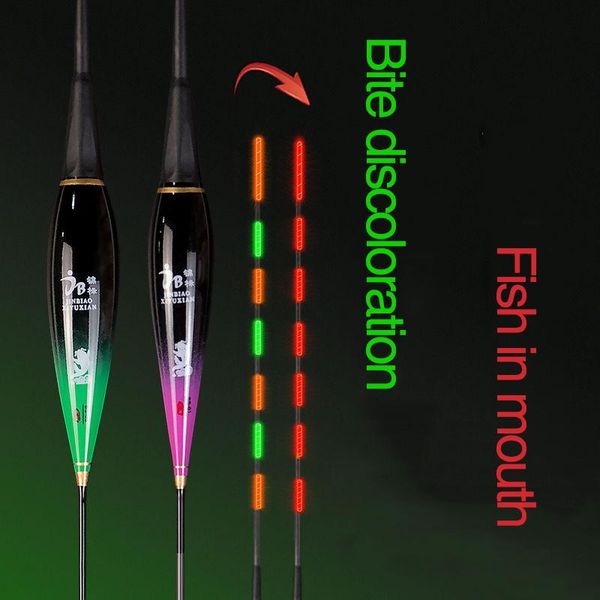 

fishing accessories biao bi nano smart led float gravity sensor fish bite remind buoy glowing electric night with batteries