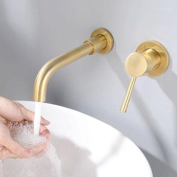 

bathroom sink faucets solid brass washbasin faucet wall mounted single handle mixer tap and cold water swivel spout bath mixers1