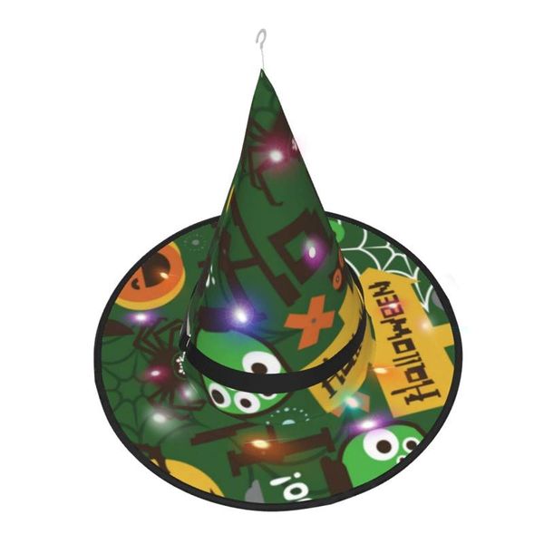 

ball caps 2021 halloween holiday witch hat soft black cat pumpkin bat various patterns christmas party decoration with, Blue;gray