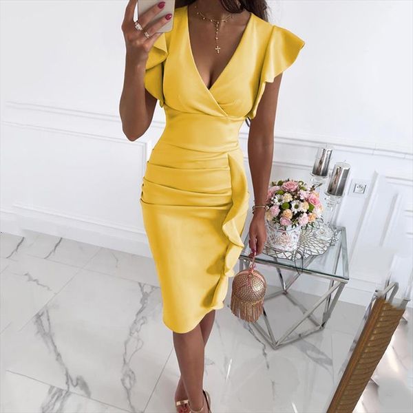 

elegant deep v neck womens dresses party fashion butterfly sleeve patchwork femme ball ladies bodycon vestido, Black;gray