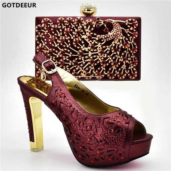 

dress shoes latest design italian with matching bags 2021 women high heel elegant wedding decorated rhinestone, Black