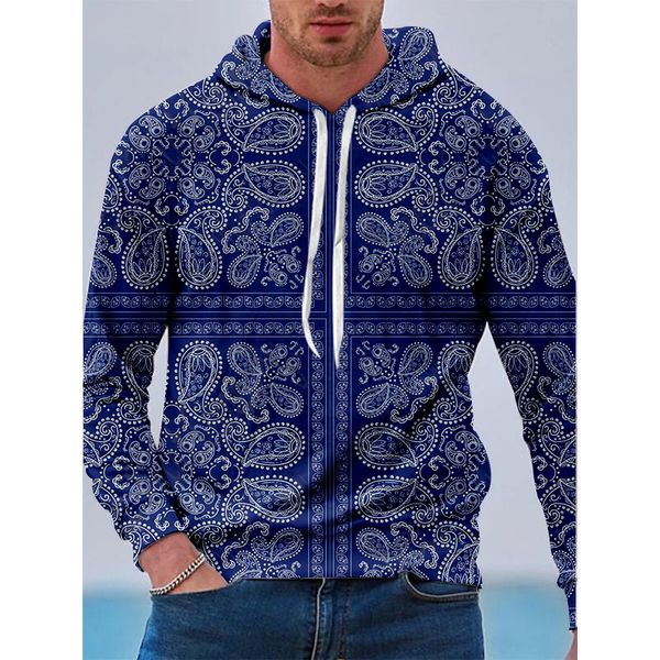 

blue pattern men is 3d printed hoodie visual impact party punk gothic round neck american sweater hoodie, Black